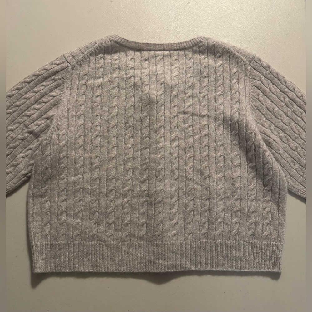 Magaschoni Beige Cable Knit Women’s Cardigan Sweater, Medium 
100% Cashmere NWT - Picture 3 of 11